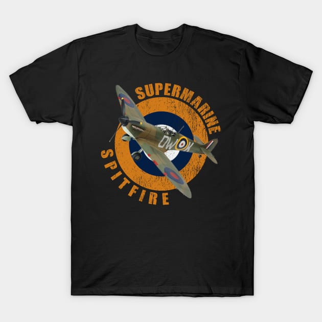 Supermarine Spitfire WW2 Warbirds Warplanes T-Shirt by F&L Design Co.